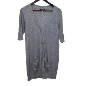 𝅺Eileen Fisher Grey 100% Cashmere Duster Cardigan  Size S
